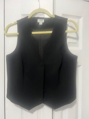 J. Crew Black Tailored Button Vest